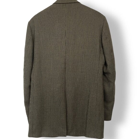 Geoffrey Beene Size 39L Men's 100% Lambs Wool Sports Coat Tweed Blazer Brown - Picture 2 of 10